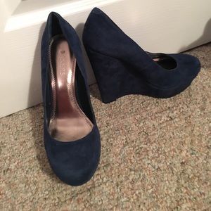 Bakers Shoes Navy Suede Wedge